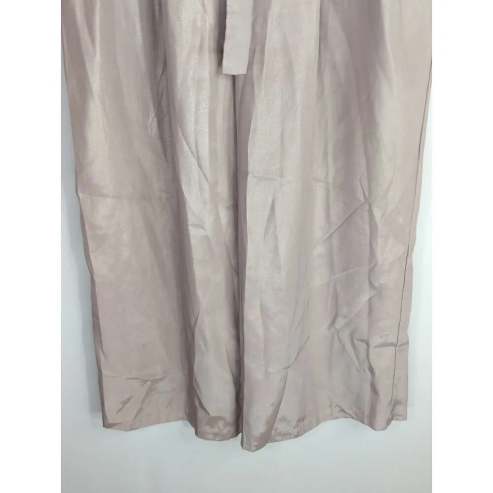ZARA  Basic Women's Solid Belted High Rise‎ Trouser Pants Beige Size Small - Image 3