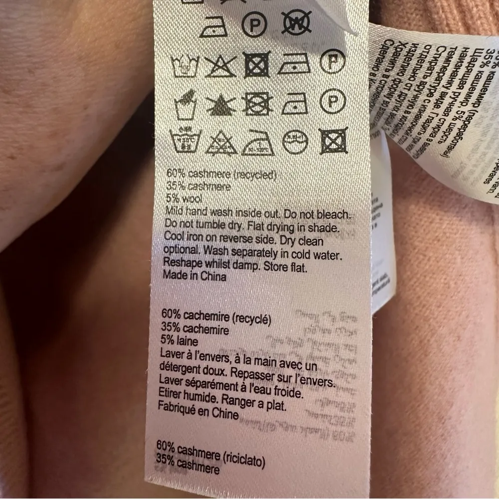 AllSaints Tara Cashmere Wool Pullover Crew Neck Sweater Ballet Pink Size Large - Image 6