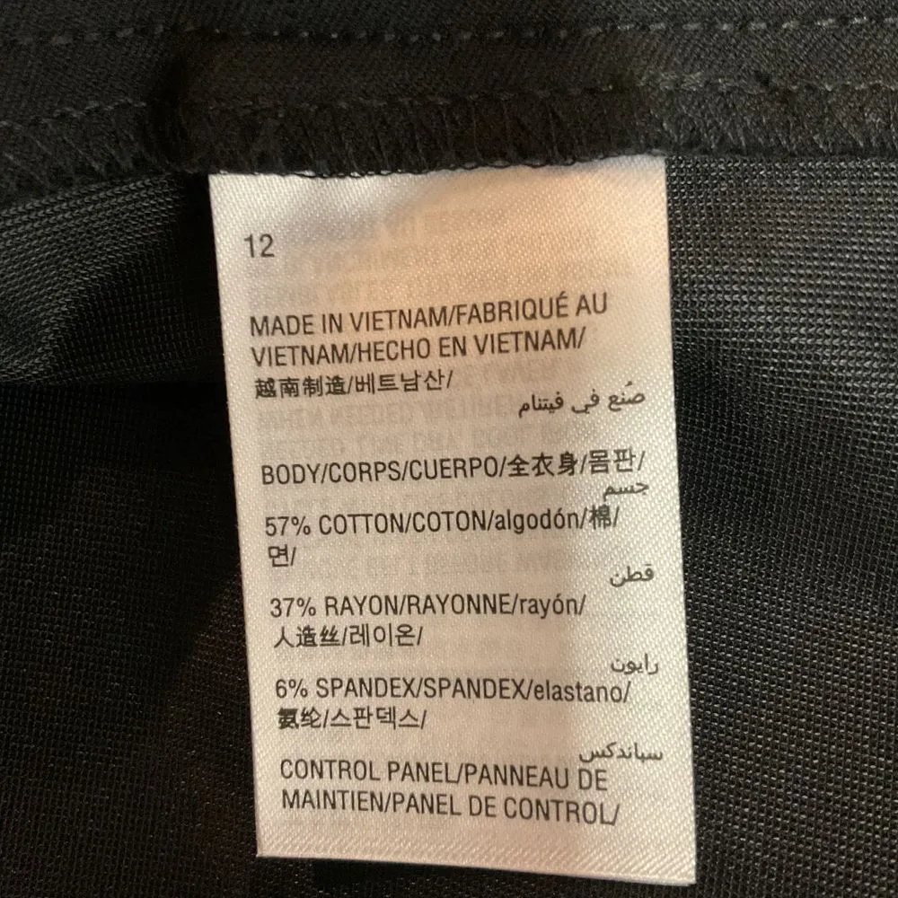 Alfani Women's Deep Black Wide Leg Tummy Control Culotte Pants Size 12 Work NWT - Image 14