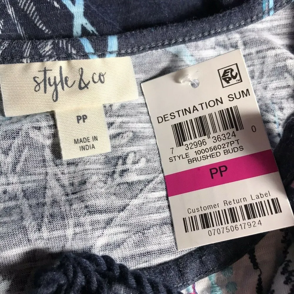 Style & Co Top Sleeveless Hi-Low Geometric Keyhole - Image 7