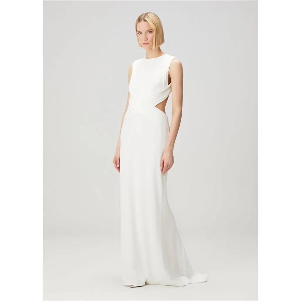 TADASHI SHOJI Tenney Maxi Evening Dress in White Size X-Large - Image 10