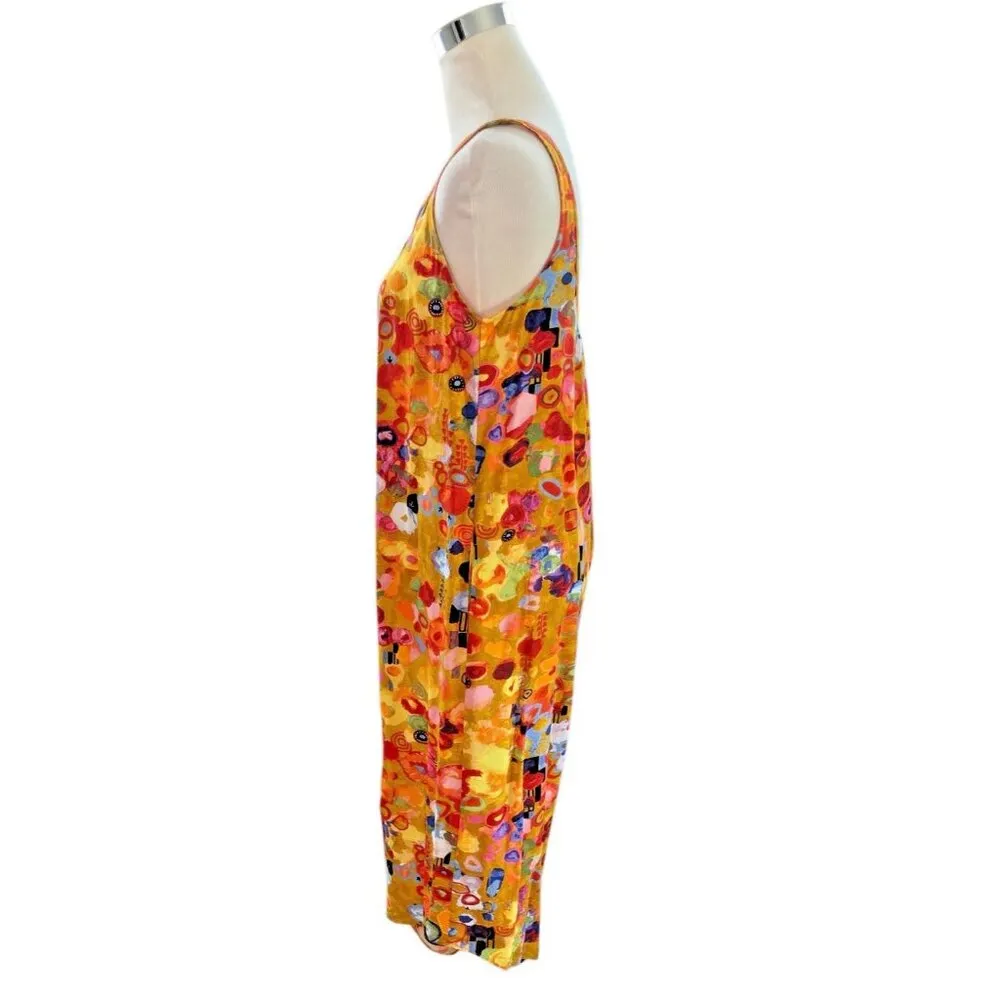 Jams World Jumpsuit Womens Size S Goldrush Floral Abstract Pockets Travel Resort - Image 3