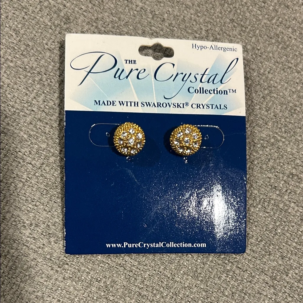Pure Crystal Collection Earrings Gold - Image 2