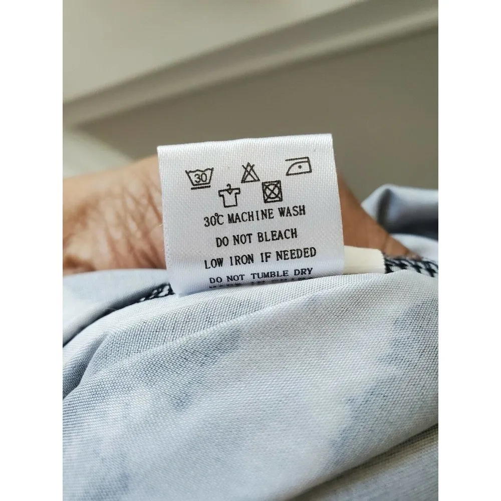 Black & White Women's Polyester Short Sleeve Collared Buttons Casual Jumpsuits M Size M - Image 10