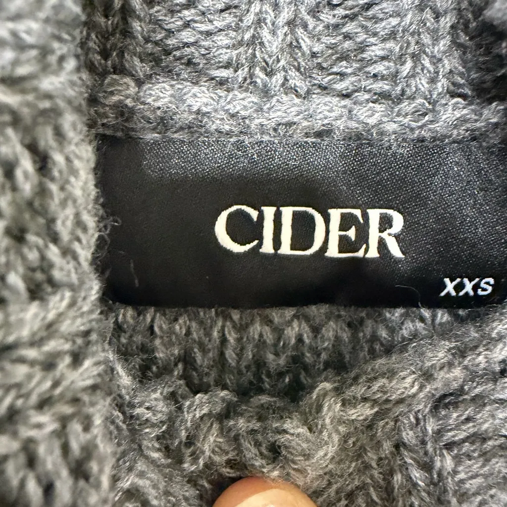 Cider Charcoal Turtleneck Cable Knit Sweater - Image 3