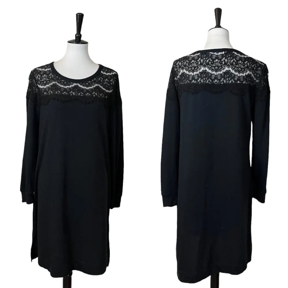 Westport Dressbarn Lace Trim Long Sleeve Sweatshirt Dress Women's Size Large - Image 11