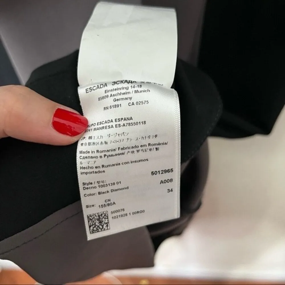 Escada Colorblock Sheath Dress Career Office Business Wear Women’s Size 34/US S Black - Image 12