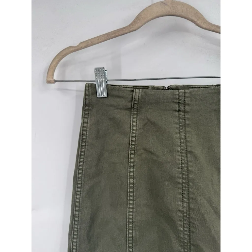 Free People Mini Skirt Women 0 Army Green Grunge Utility Skater Punk Granolagirl - Image 6