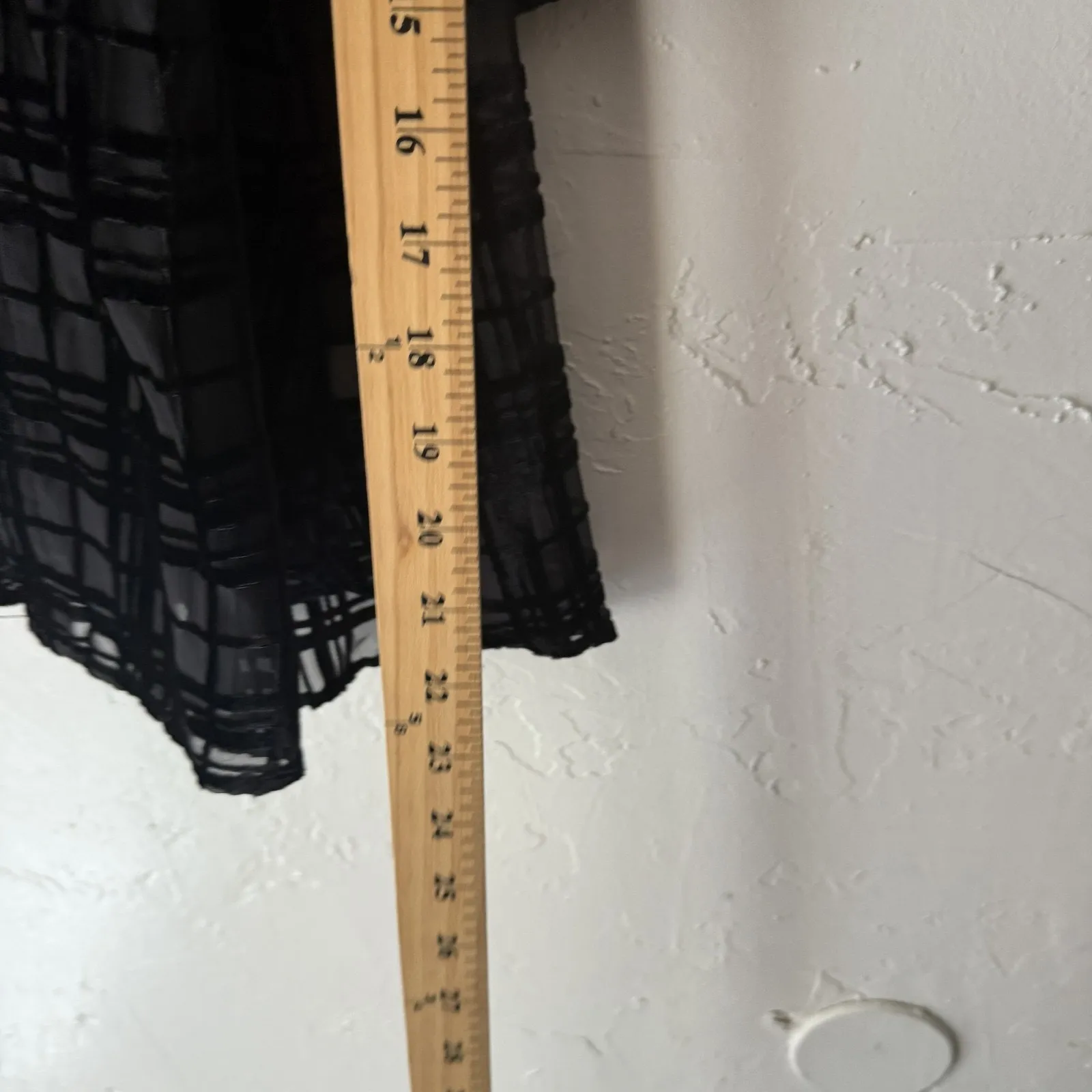 Corey Lynn Calter Blouse Whimsigoth XS Sheer Velvet Burnout Plaid Button Top USA Black - Image 8