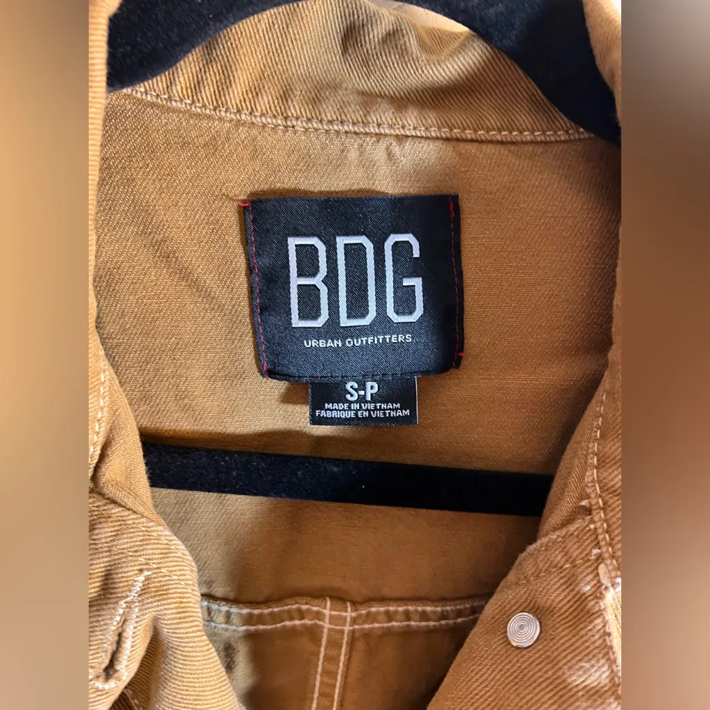 BDG Women's Tan Cropped Jacket Urban Outfitters cropped utility oversized Small - Image 2