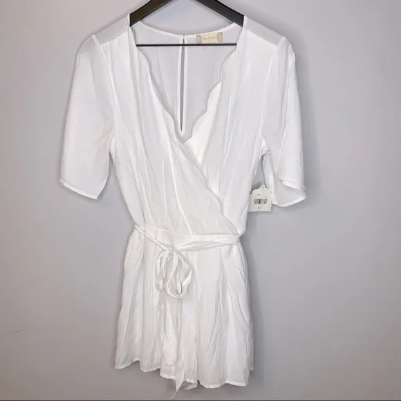 Altar’d State White Short‎ Wrap Top Romper Size M - Image 6