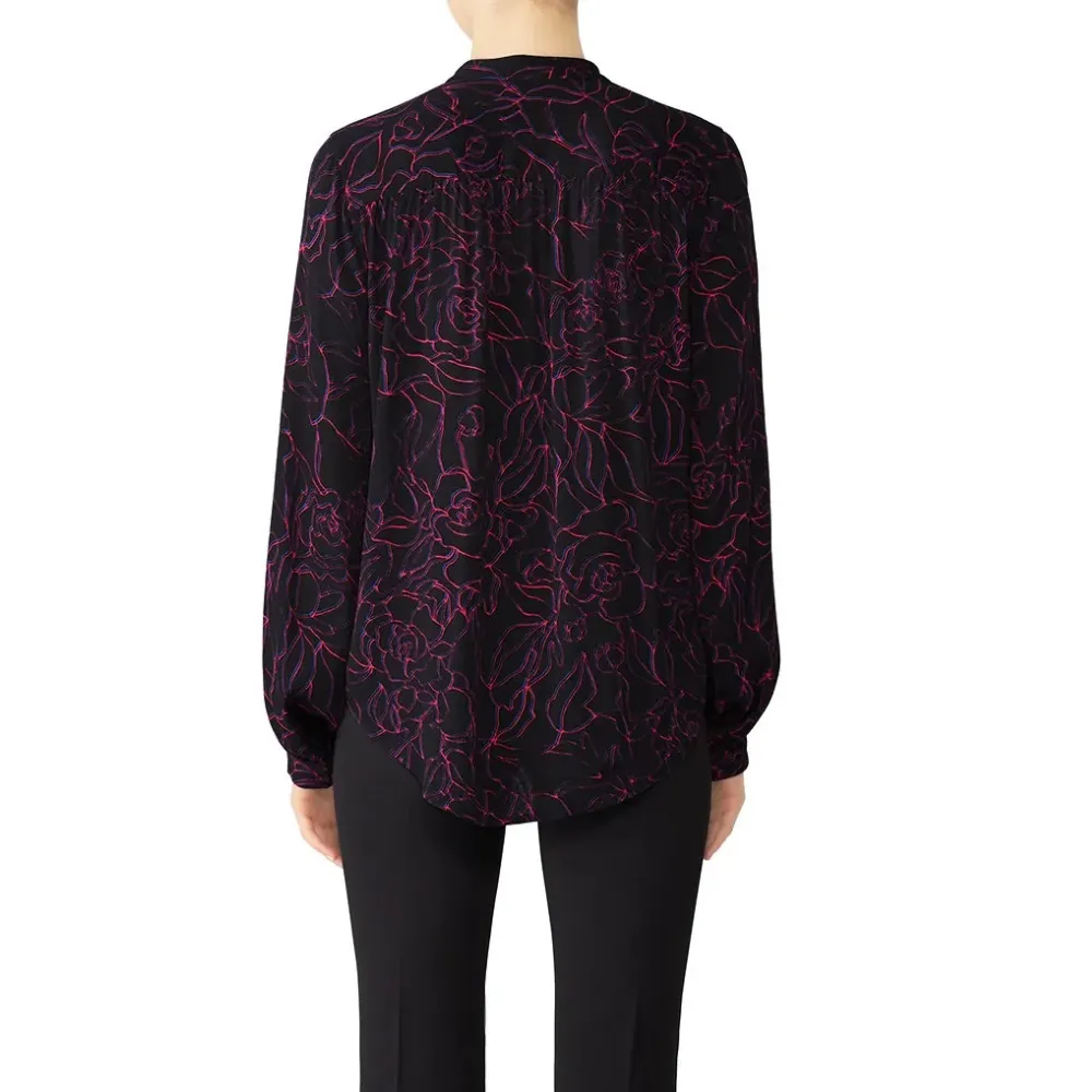 Equipment Cornelia Button Down Blouse size Small Floral Print Long Sleeves - Image 2