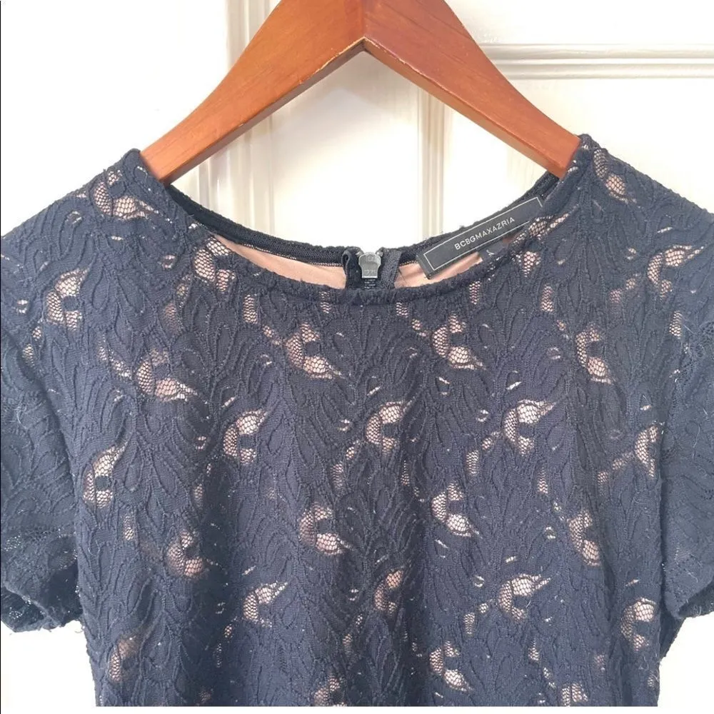 BCBG black lace peplum top - Image 15