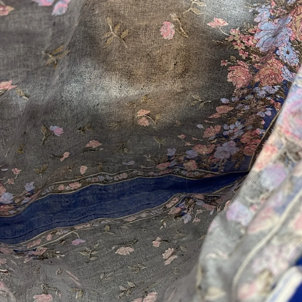 Rouge Canvas Linen Floral Bag Blue - Image 4