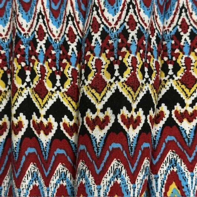 Bongo Maxi Skirt Medium Multicolor Patterned Belted‎ Bohemian Casual - Image 12
