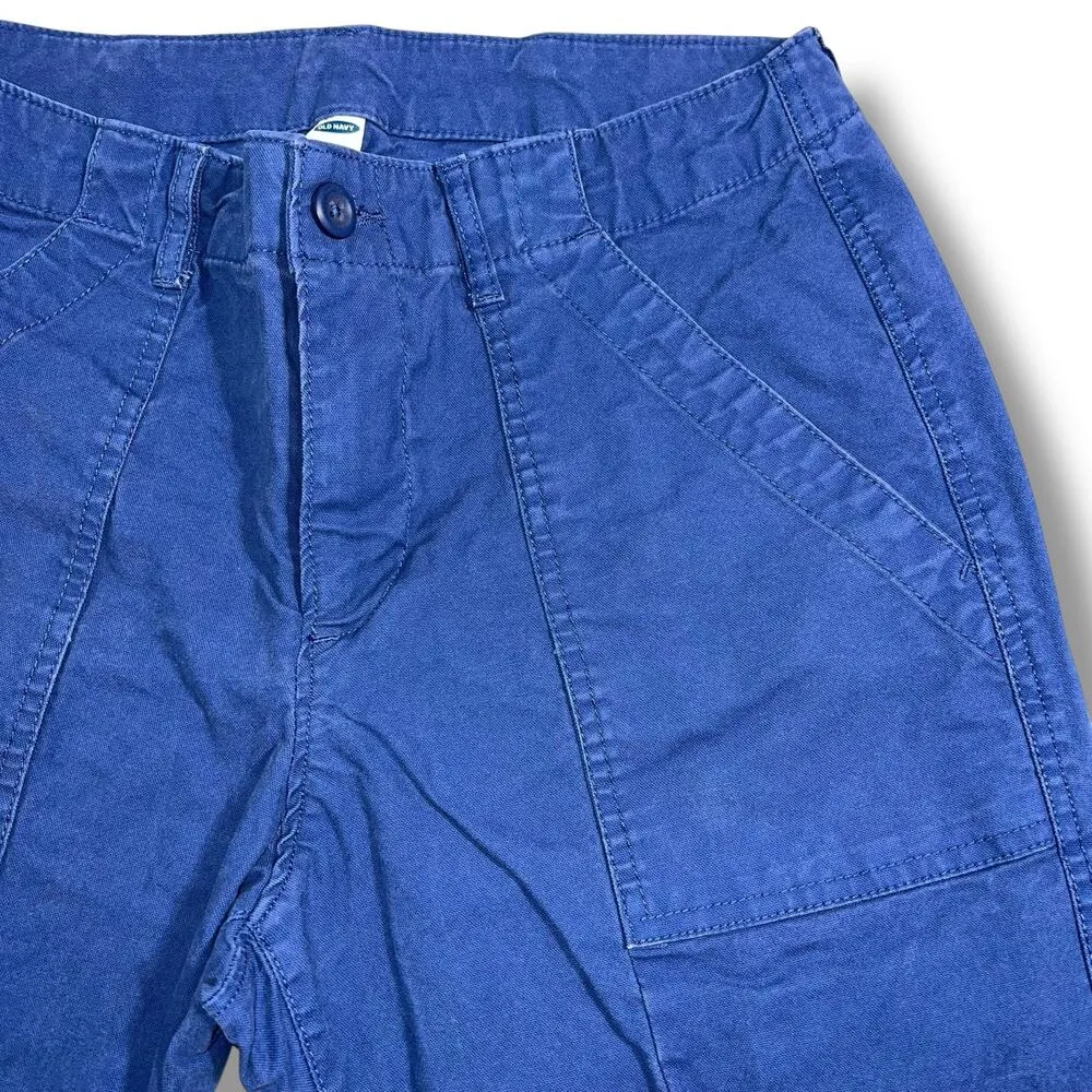 Old Navy Womens Chino Pants Slim Ankle Length Raw Hem Cotton Blend Blue Size 4 - Image 3