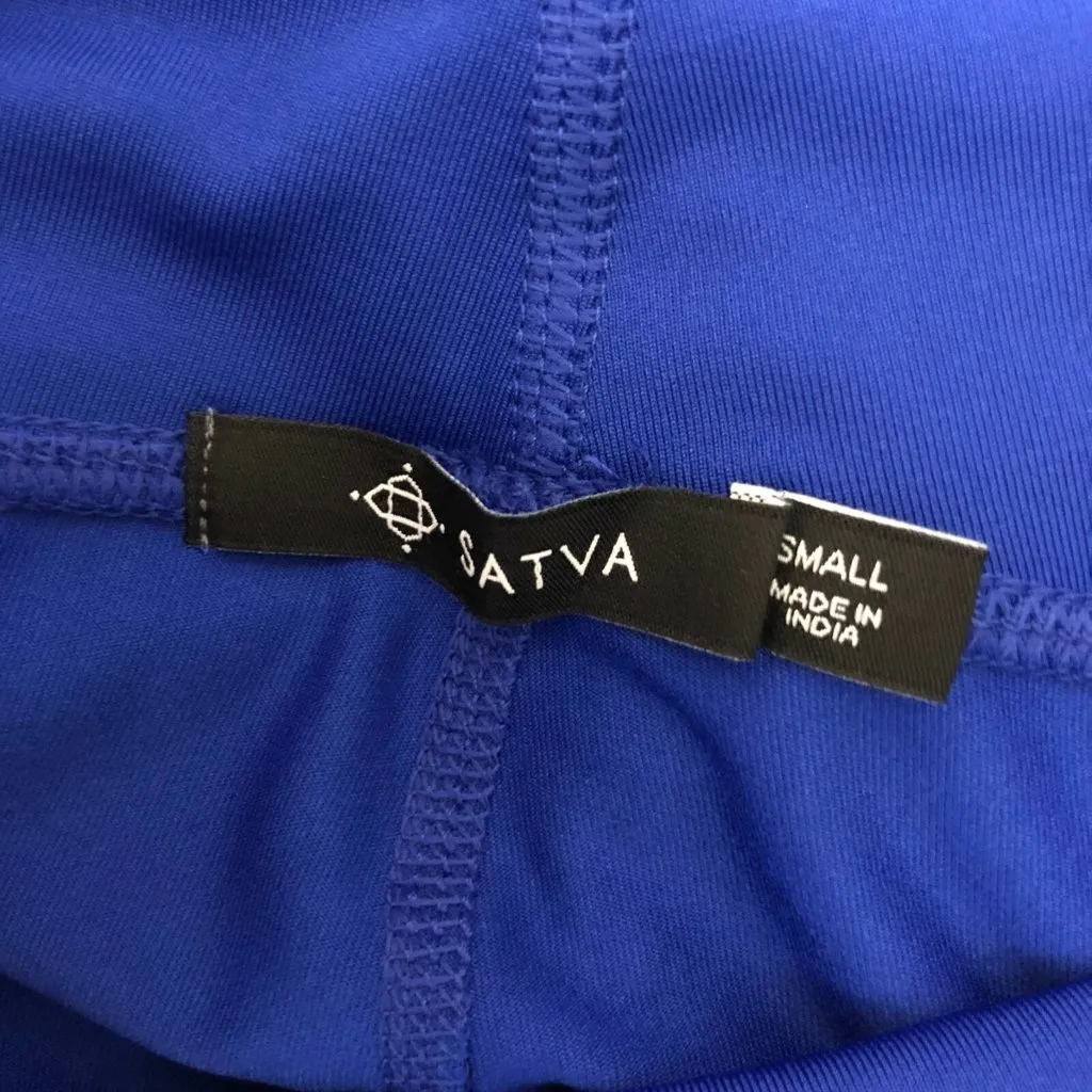 Satva Womens Leggings Full Length Moisture Wicking Shaping Cobalt Blue Size S - Image 3