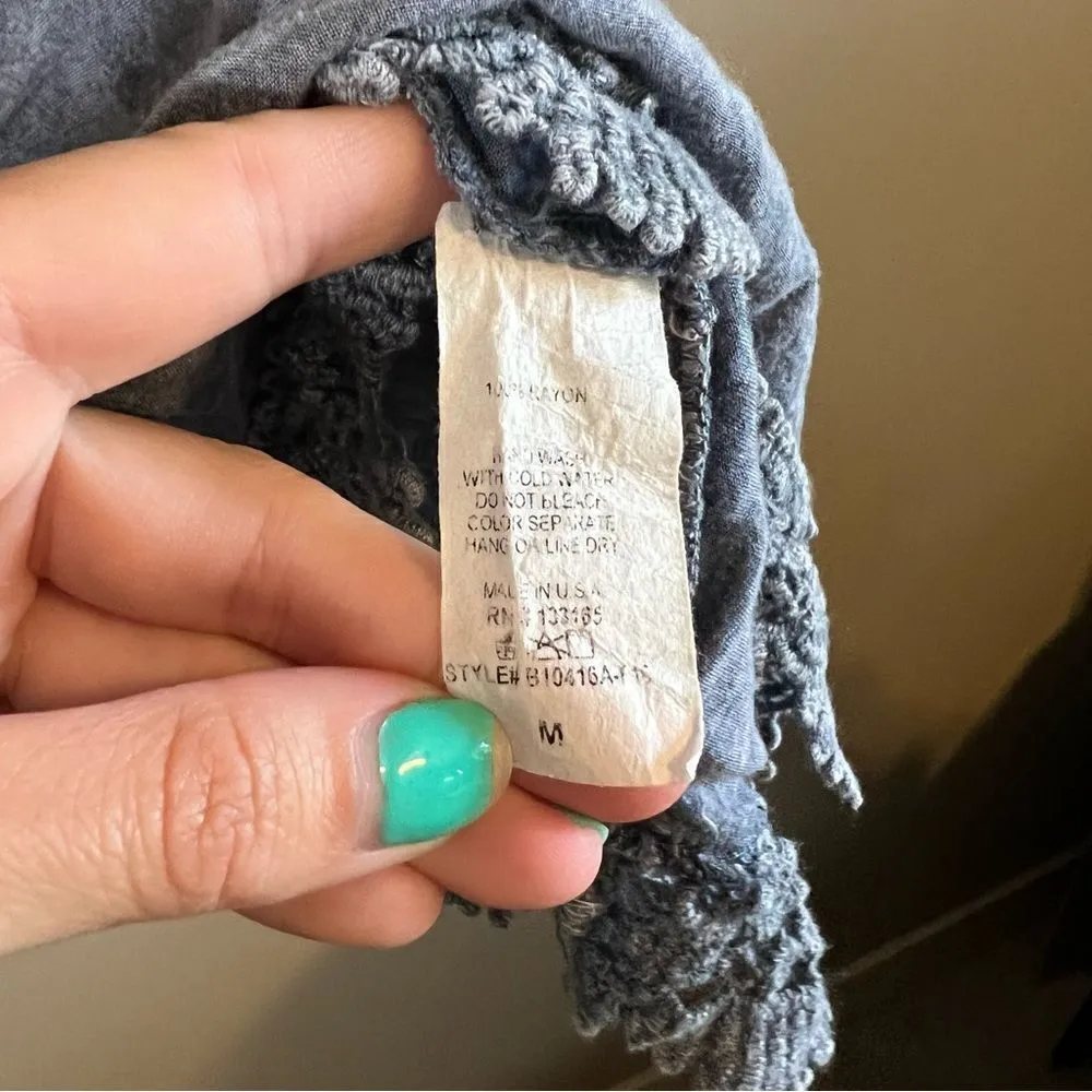 ✨ Altar’d State Women’s Blue Stone Wash Top Medium - Image 8