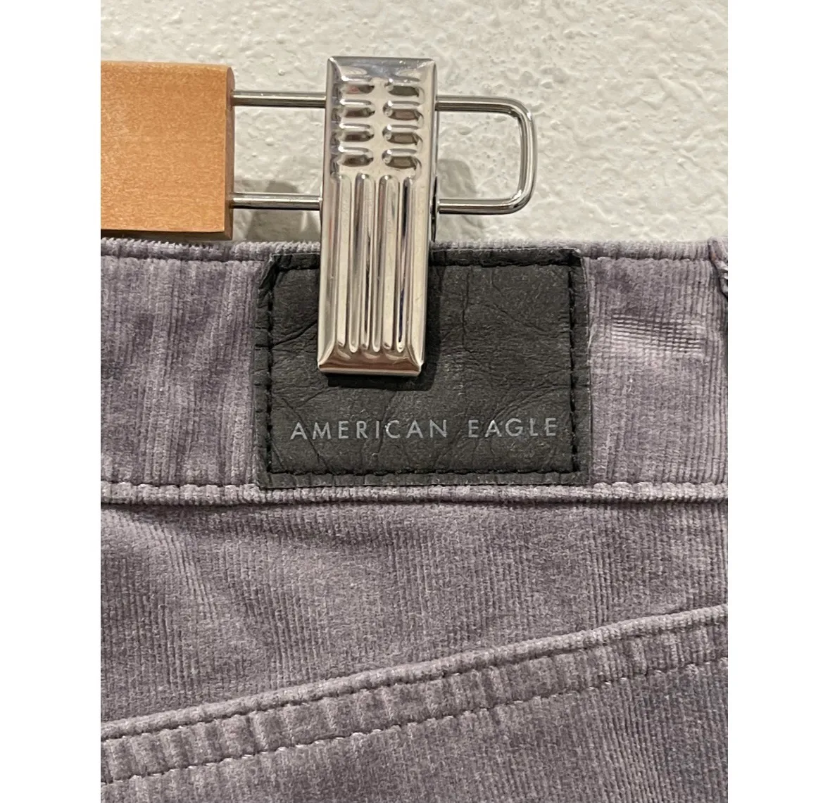 American Eagle  Hi-Rise Jegging Grey Velvet Pants - Image 5