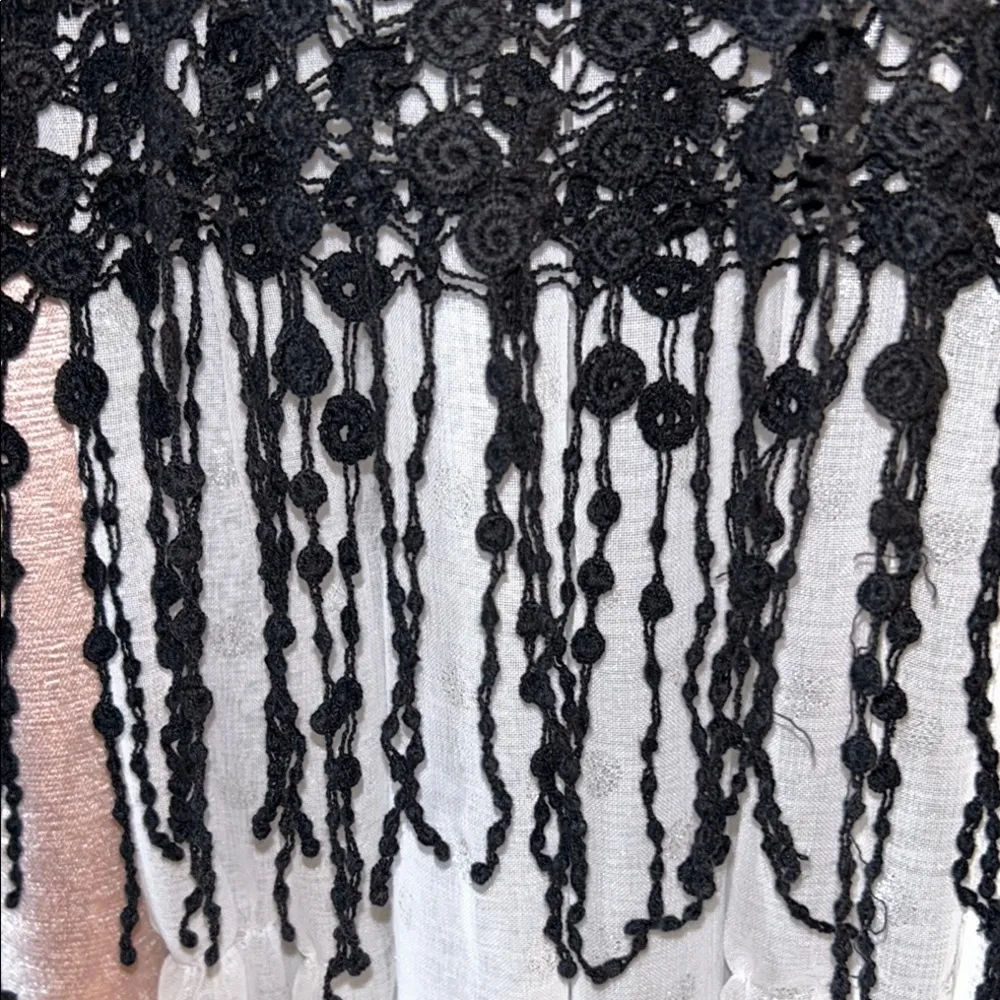 Size M Black Crochet Fringe Tank Top - Image 10
