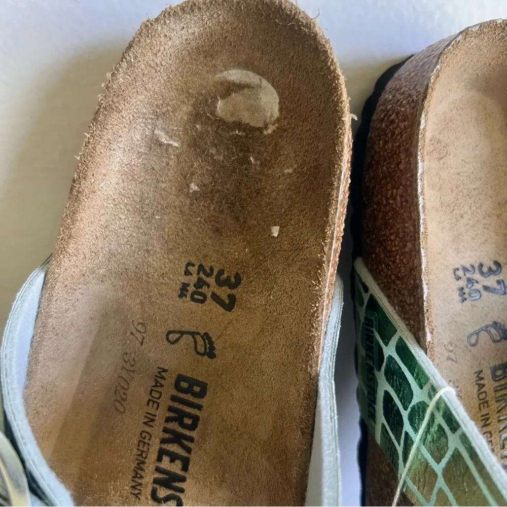 Birkenstock Mayari Gator Gleam Mineral Green Unisex Sandal Size 37 aka 6 #B1902 - Image 8