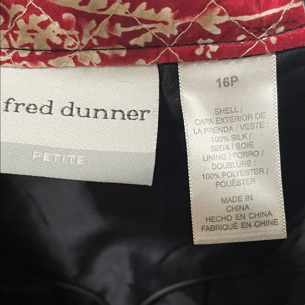 🍄🍄🍄BOGOHO 🍄🍄🍄Alfred Dunner Red and Black Silk Quilted Jacket-16P - Image 5