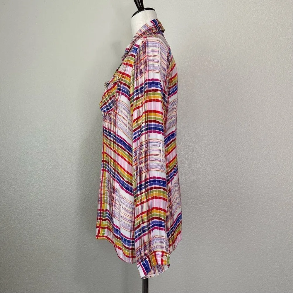 CAbi Cirque Colorful Plaid Button Down Shirt - Image 6