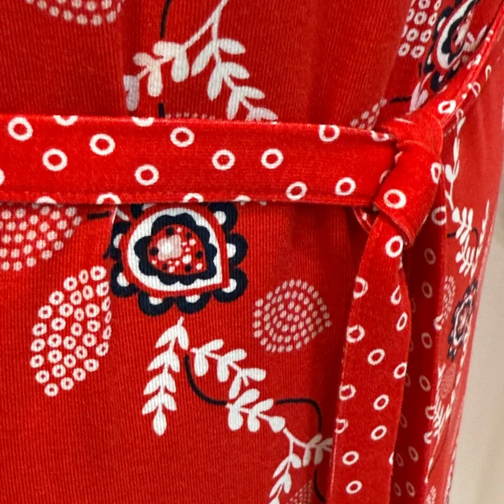 Boden Womens NWOT Amy Jersey Tunic Red Floral Contrasting Sleeves Size 6 Dress - Image 7