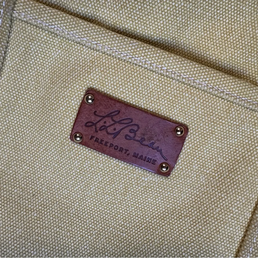 VTG L. L. Bean Boat & Tote Golden Butter Yellow Heavy Duty Canvas XL - Image 2