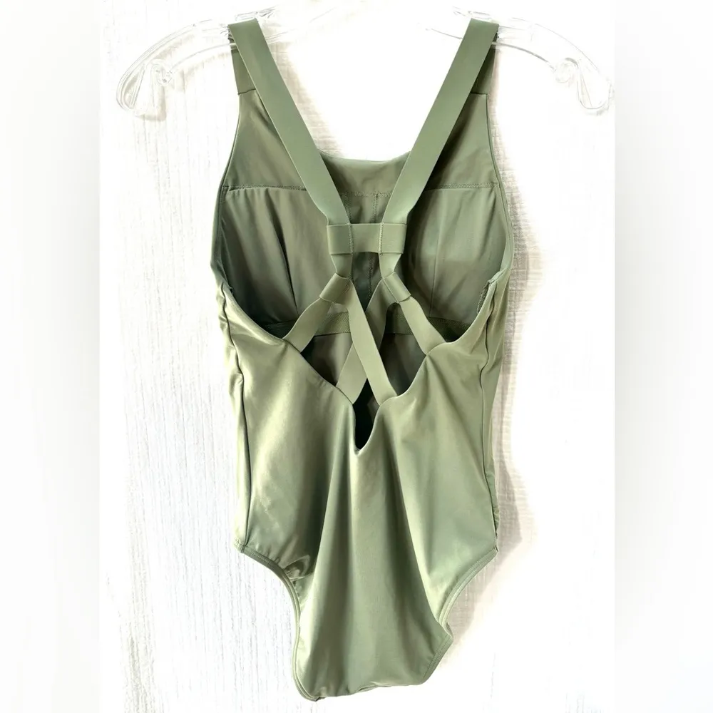 Athleta palm swimsuit one piece olive size S - Image 3