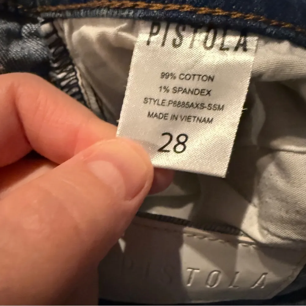 Pistola Charlie High Rise Full Zipper Crotch Back Light Straight Leg Jeans Sz 28 - Image 9