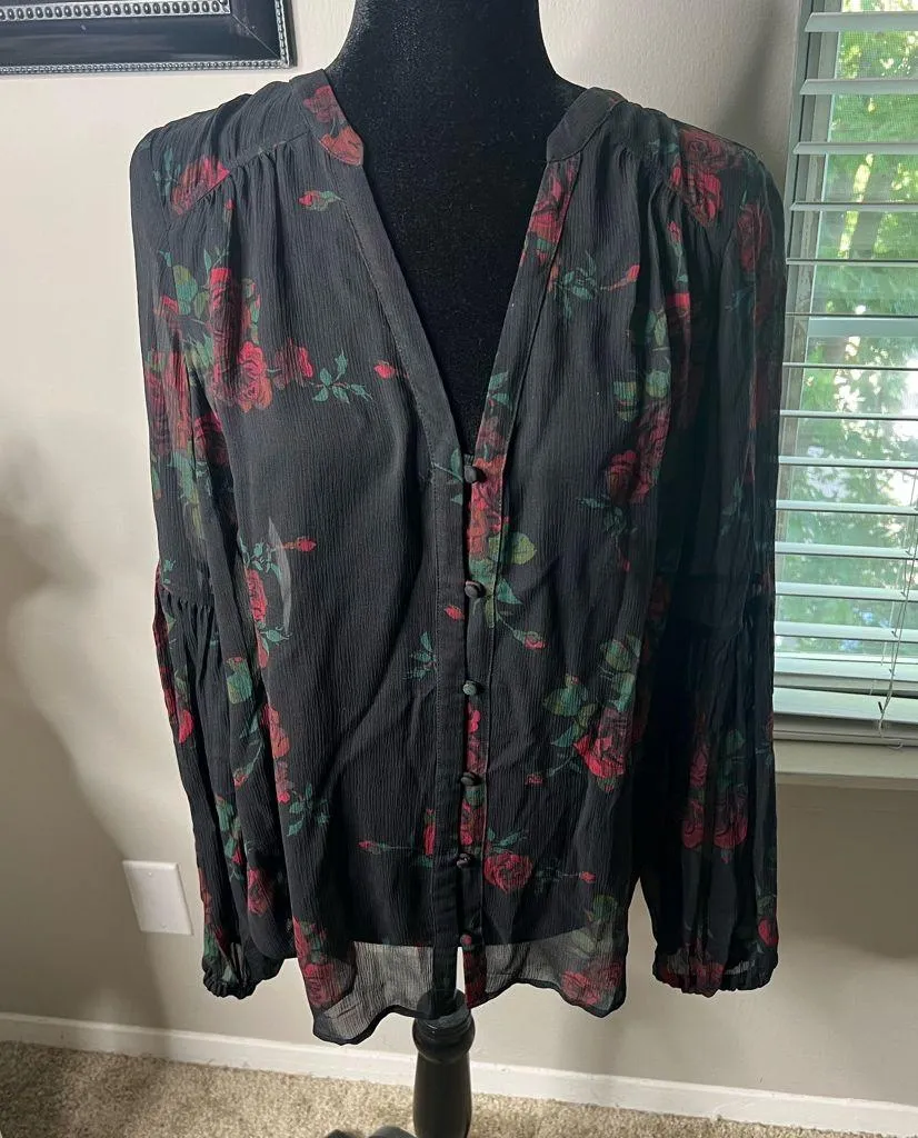 PAIGE‎ Joplin rose blouse large - Image 3