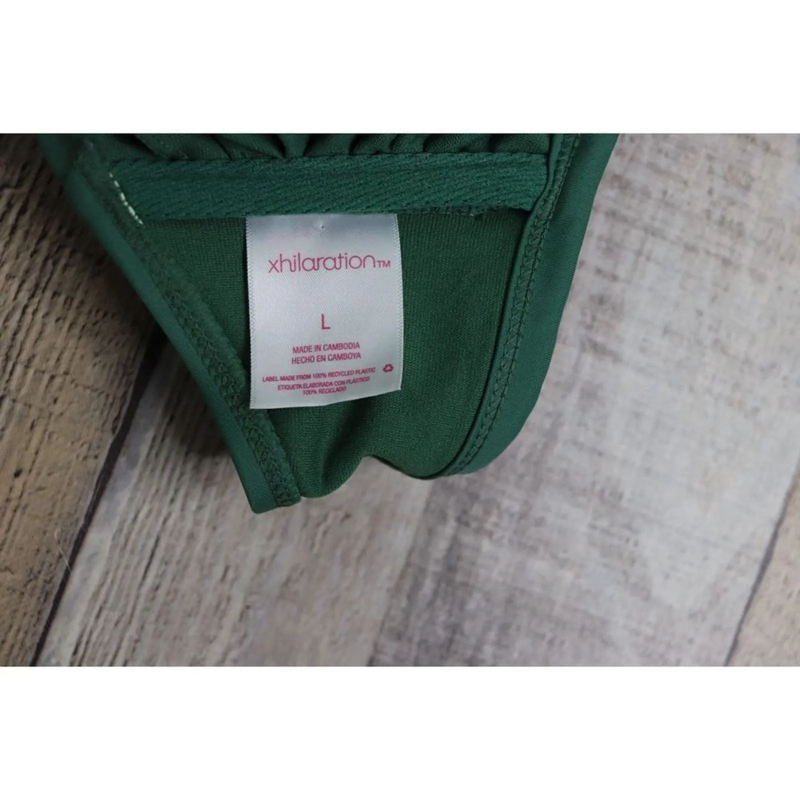 Xhilaration Macrame Halter Green Bandeau Swim Top‎ LARGE Bohemian Swimwear Beach - Image 5