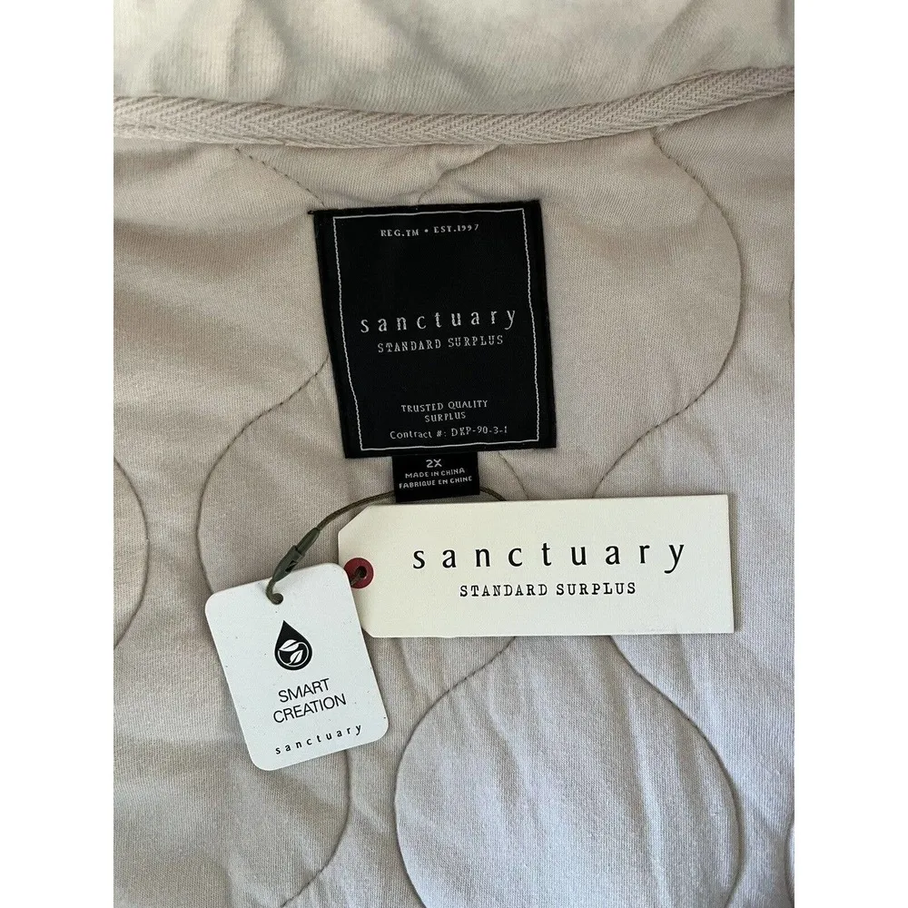 NWT Sanctuary Weekender Toasted Marshmallow Padded Quilted Full Zip Jacket Sz 2X - Image 9