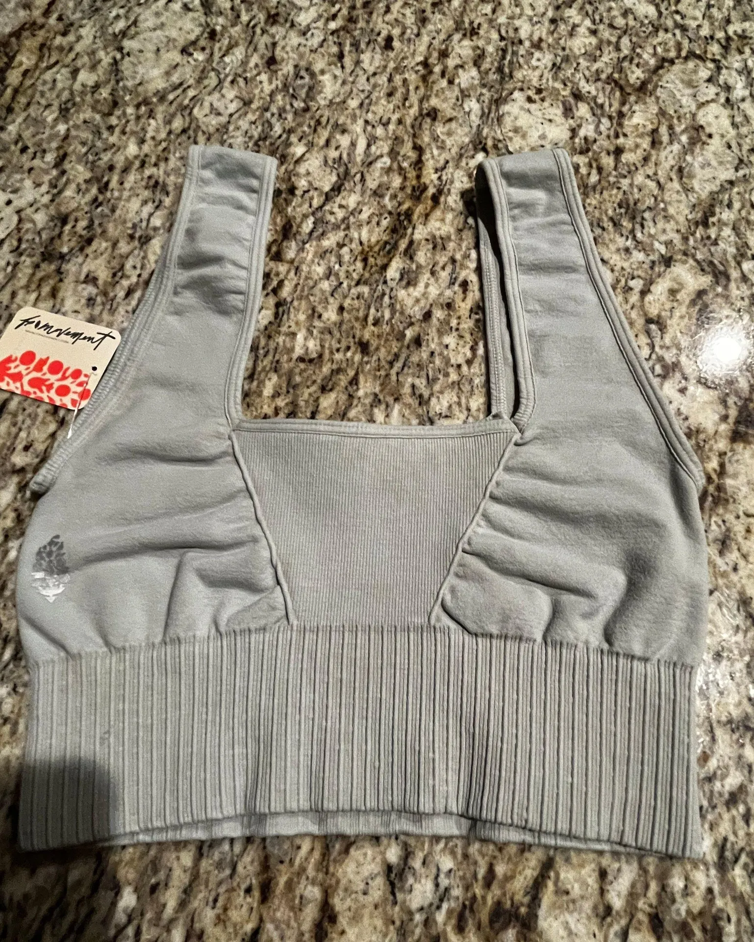 Free People  Movement Square Neck Good Karma Bra - Sea Glass - Image 7