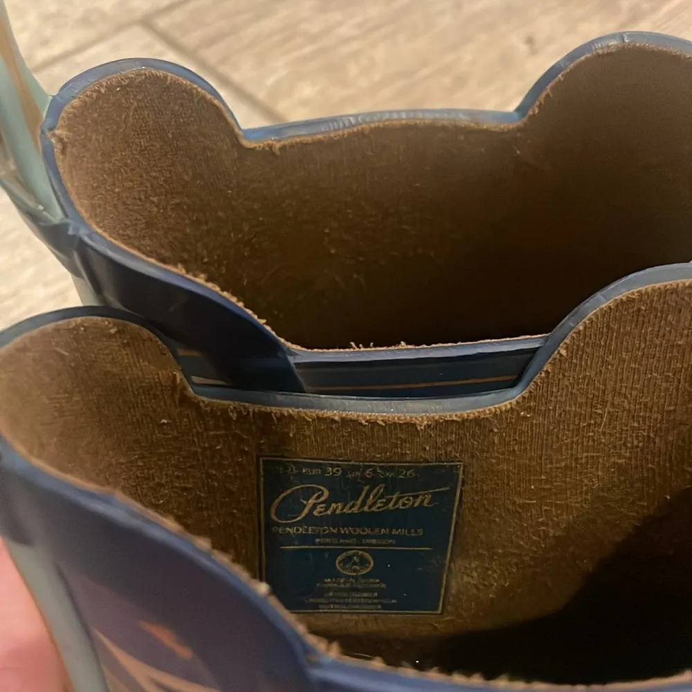 Pendleton Blue Patterned Rain Boots - Image 2