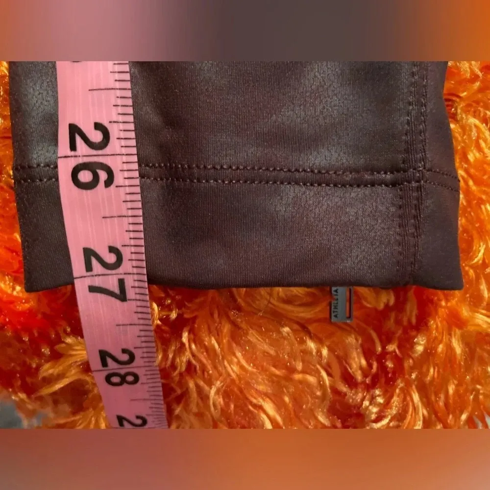 Athleta Delancey Gleam Moto Tight Legging Faux Leather size S Decadent Chocolate - Image 13