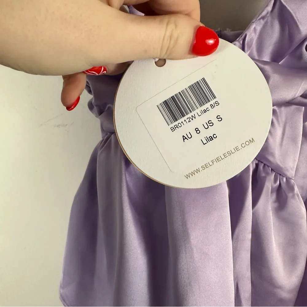 Selfie Leslie | Purple Heavenly Bliss Ruffle Mini Dress Lilac Size Small NWT - Image 6
