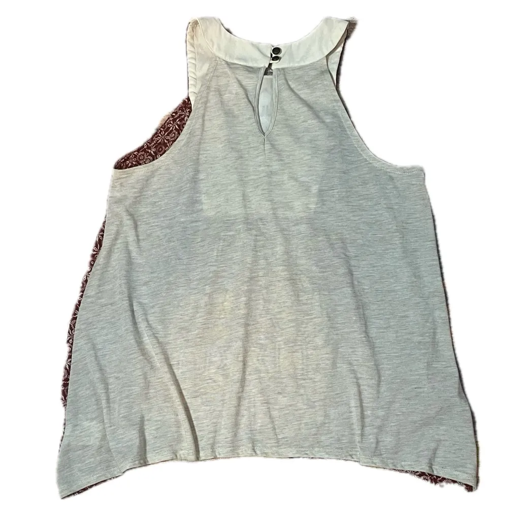 Xhilaration Racer Back Western Aztec Tank Top  Cream and Brown Large - Image 4