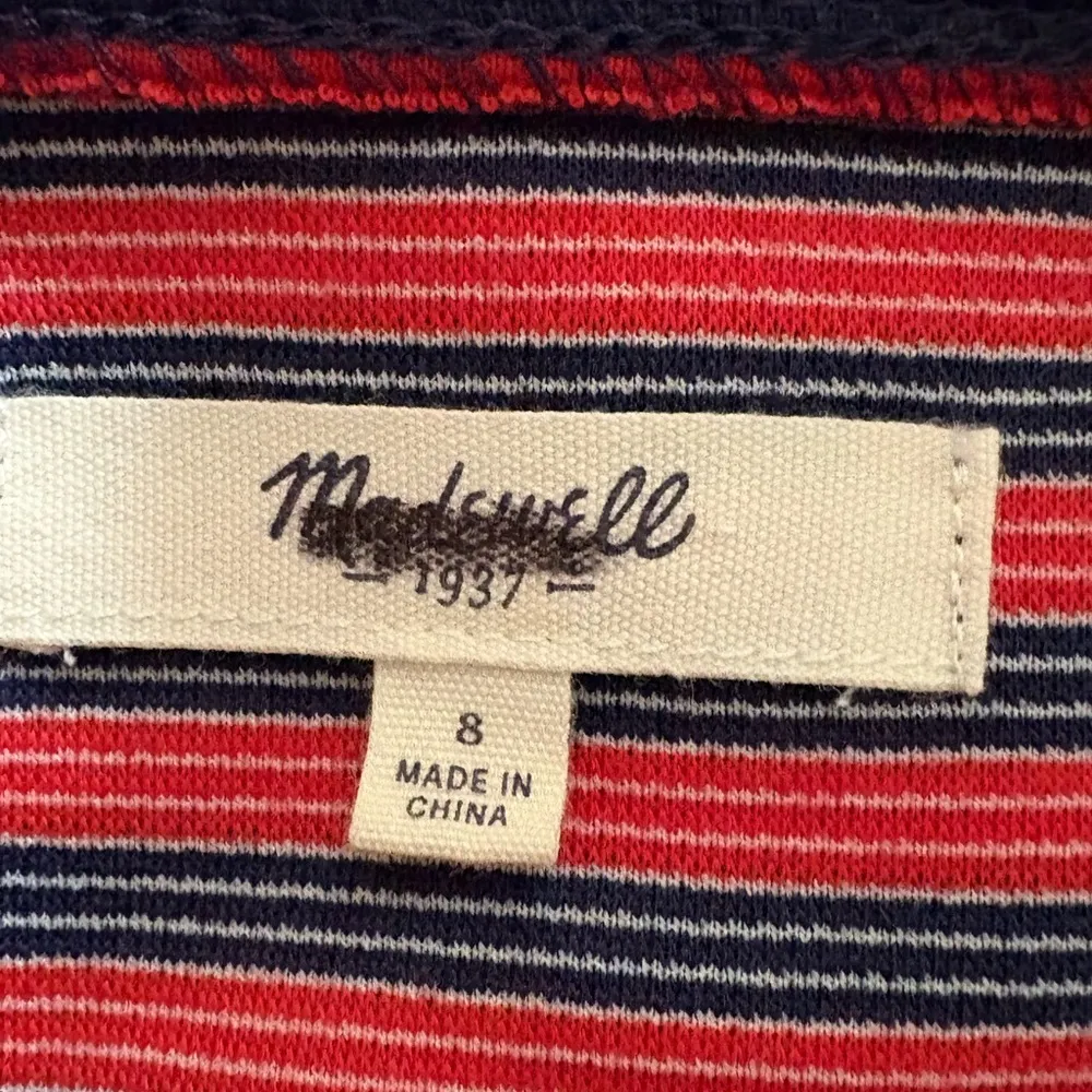 Madewell Red and Blue A-Line Mini Dress - Image 6