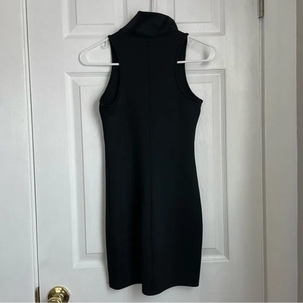 Wild Fable black mini dress neoprene sleeveless 1/4 zip neon 90s y2k size XS - Image 4