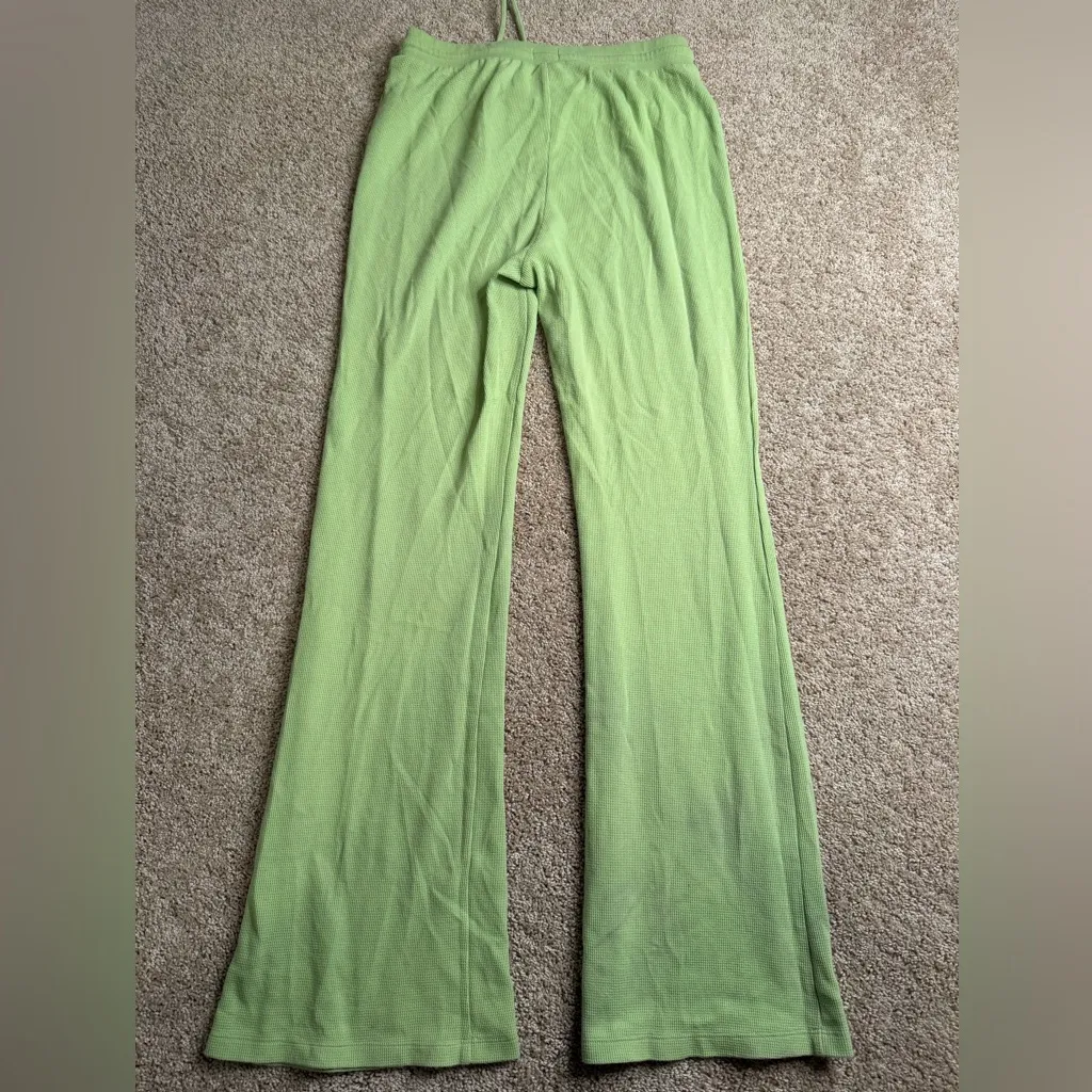 Sunday Best Aritzia Green Baby Waffle Pants Size Medium - Image 4