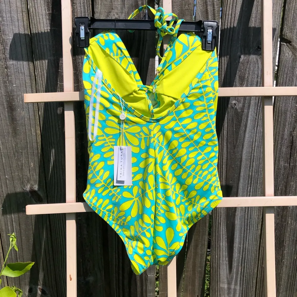 Trina Turk TRELLIS Green One Piece Swimsuit NWT Sz 4 - Image 7