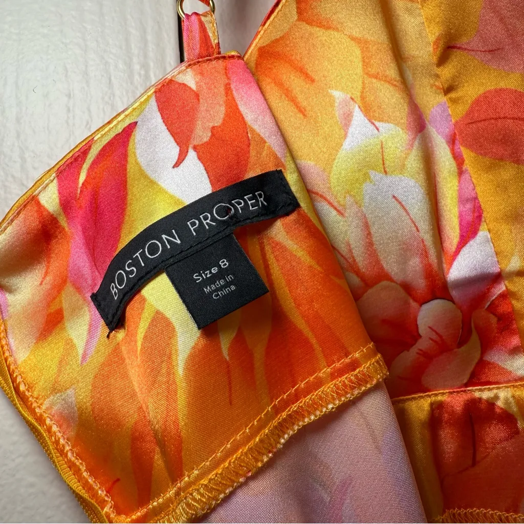 Boston Proper La Dolce Vita Floral Charmeuse Maxi Dress Size 8 - Image 2