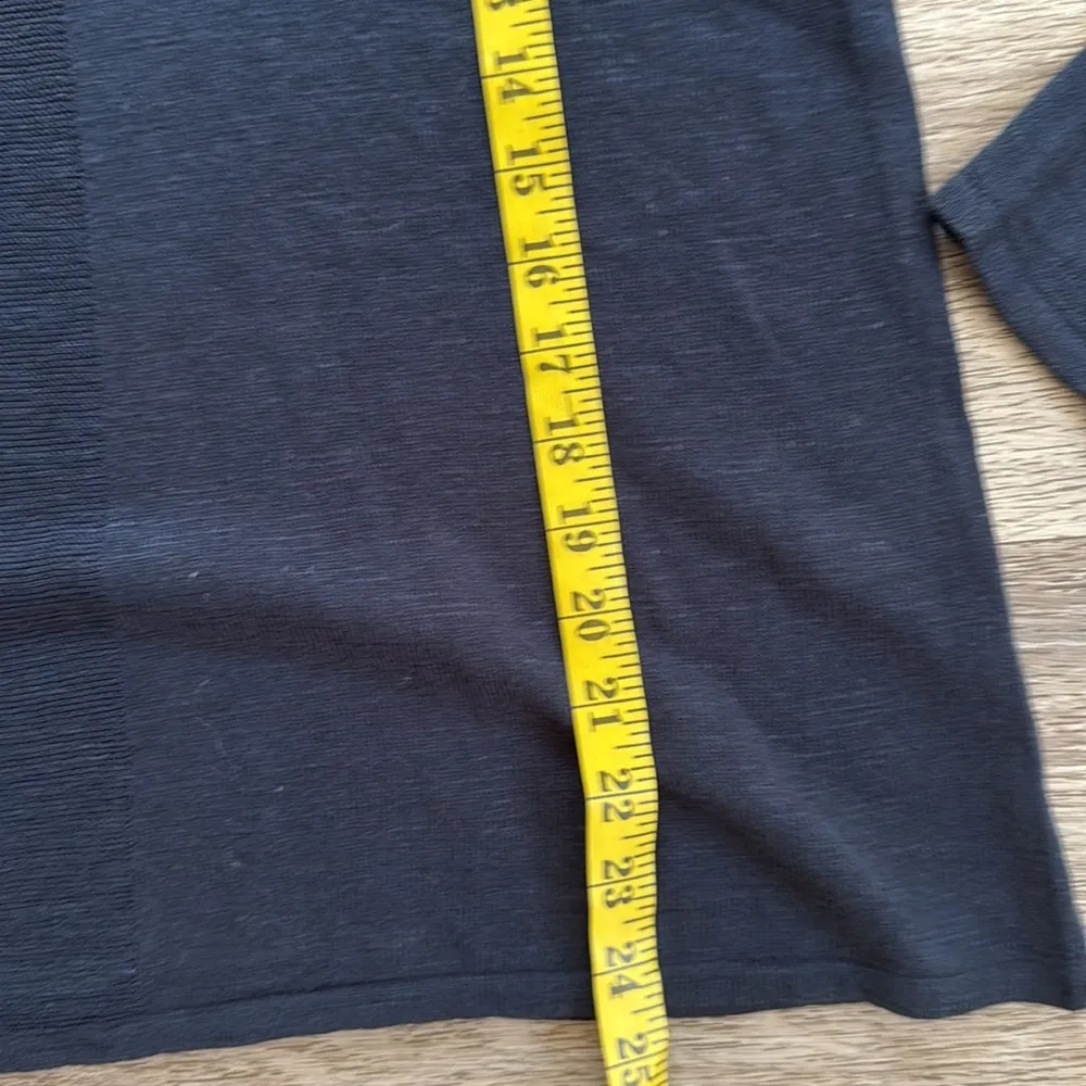 J. Jill Women’s Petite Linen Cotton Blend Long Sleeve Shirt Casual Navy Top L - Image 8