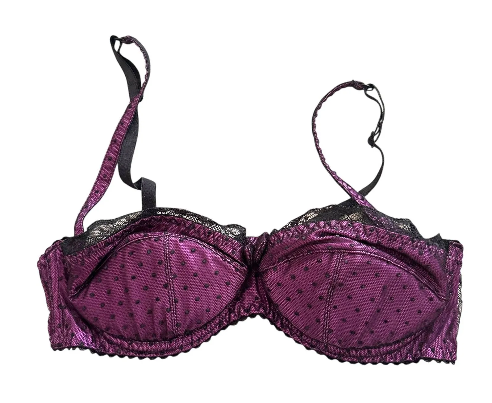 AGENT PROVOCATEUR Jesse Purple Polka Dot Bra 32C *Rare* Size undefined - Image 1