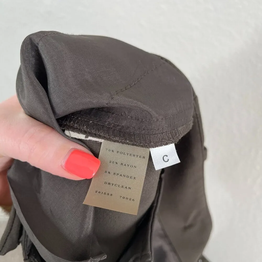 Ann Taylor Womens Brown Mid to Low Rise Trouser Dress Pants Size 2 cinch back - Image 8