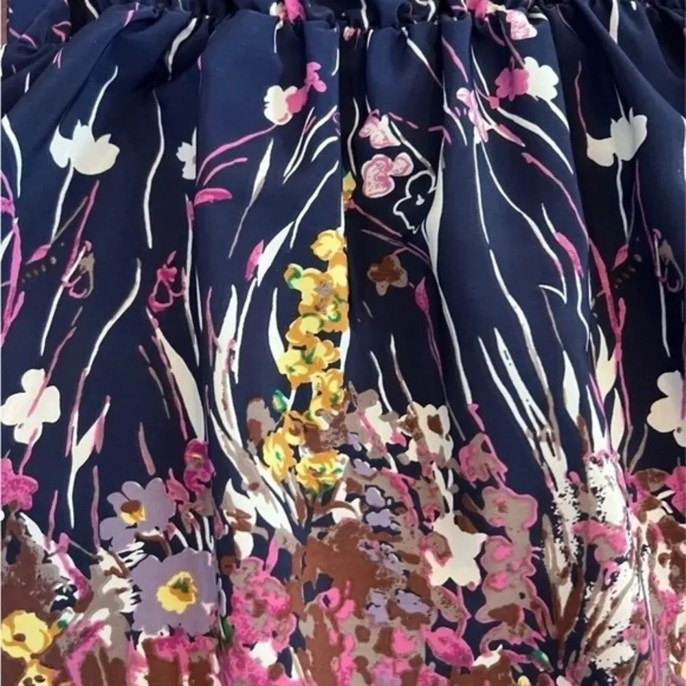 Moon Collection navy pink and white floral dress size small - Image 6