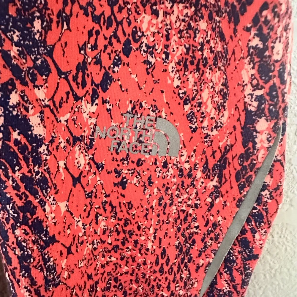 The North Face Motus Capri Legging Tights Orange Blue Abstract Snake Print Small - Image 6