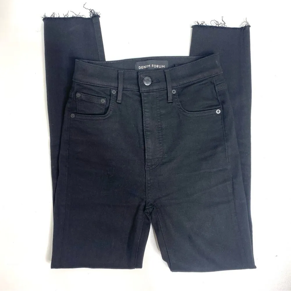 Denim Forum Aritzia The Lola High Rise Skinny Crop Black Jeans 23 - Image 3